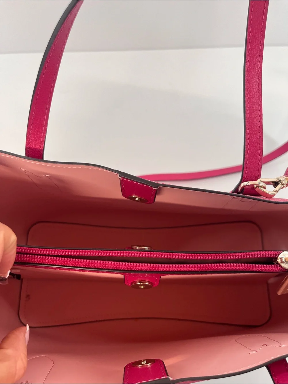 kate spade Hot Pink Leather Tote with Detachable Strap